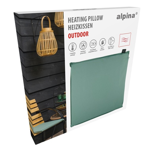 [871125244062] ALPINA Heating Pillow Outdoor Green 45x45cm
