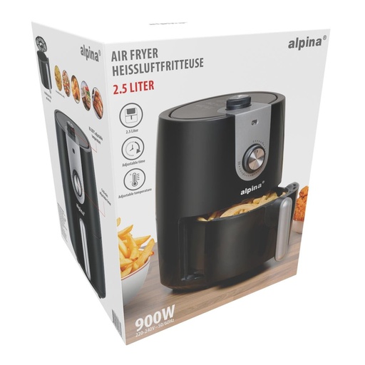 [871125257433] ALPINA Air Fryer 2.5L 900W 230V