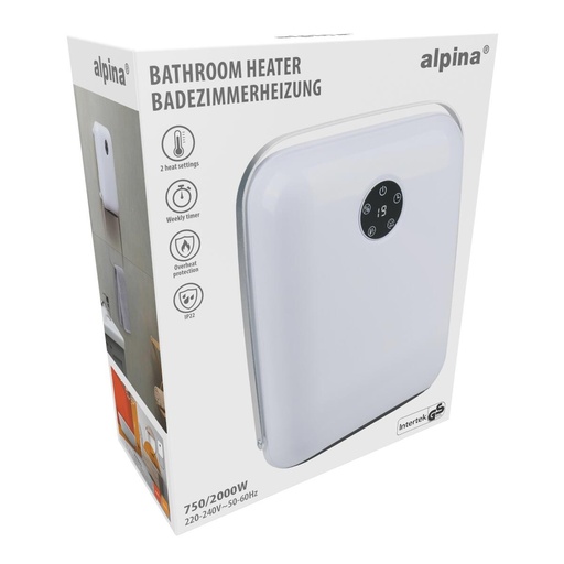 [871125235596] ALPINA Bathroom Heater PTC 800/2000W