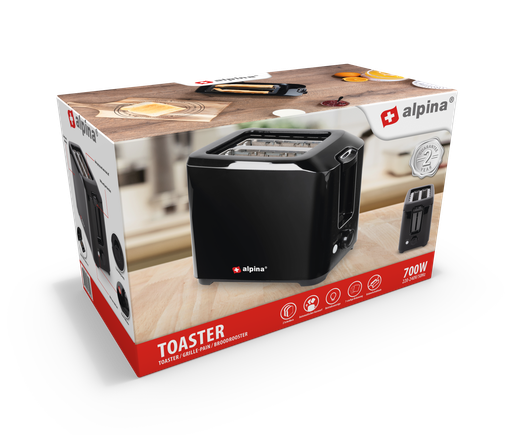 [871125218550] ALPINA Toaster 700W Black