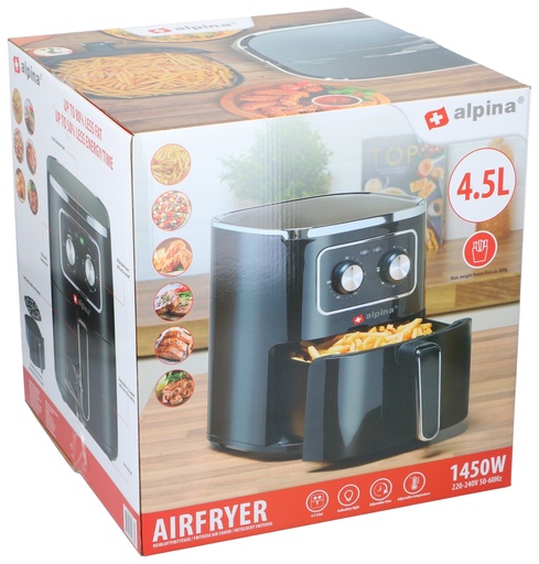 [871125224686] ALPINA Air Fryer 4.5L 1450W