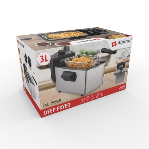 [871125218188] ALPINA Deep Fryer 3L 2000W