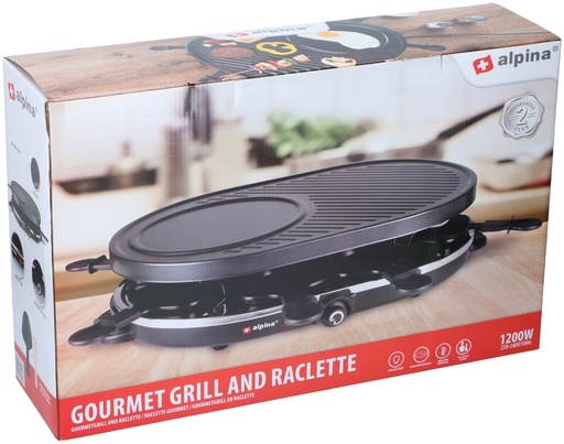 [871125218240] ALPINA Raclette Grill Gourmet 1200W