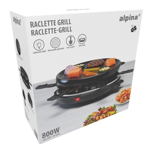 [871125229105] ALPINA Raclette Grill 800W Oval