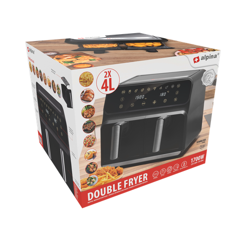 [871125224012] ALPINA Double Airfryer 8L 1700W 230V