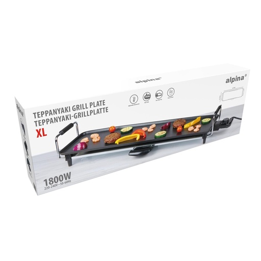 [871125218210] ALPINA Teppanyaki Grill Plate 1800W 70x23cm