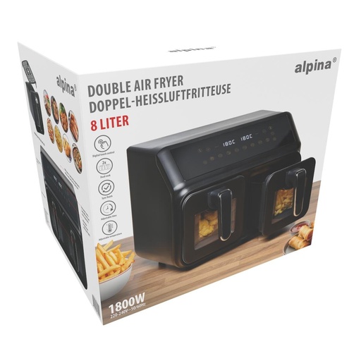 [871125227219] ALPINA Air Fryer 2x4L 1200W