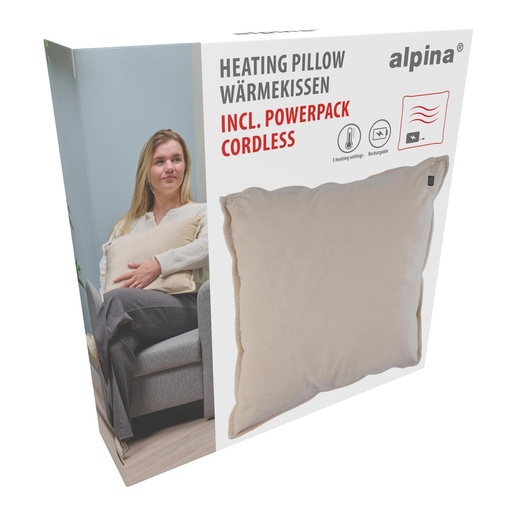 [871125242686] ALPINA Heating Pillow Beige Velvet 45x45cm