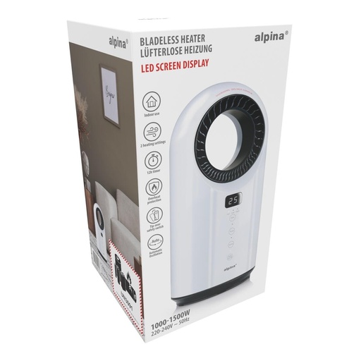 [871125200275] ALPINA Bladeless PTC Heater 1000/1500W
