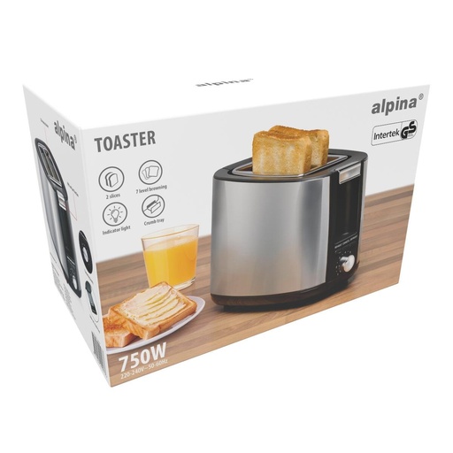 [871125229097] ALPINA Toaster 750W Silver