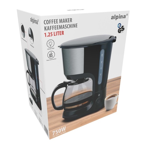 [871125229090] ALPINA Coffee Maker 750W 1.025L Black