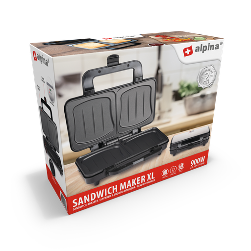 [871125218206] ALPINA Sandwich Maker XL 900W
