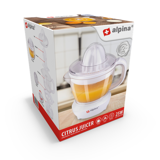 [871125218104] ALPINA Citrus Juicer 700ml 25W White