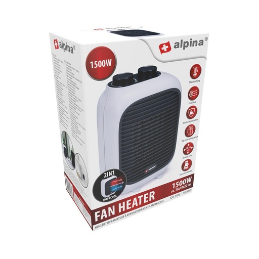 [871125224774] ALPINA PTC Heater Portable 230V 1500W
