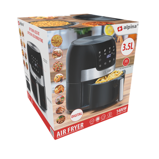 [871125224641] ALPINA Airfryer 3.5L 1400W Digital 230V