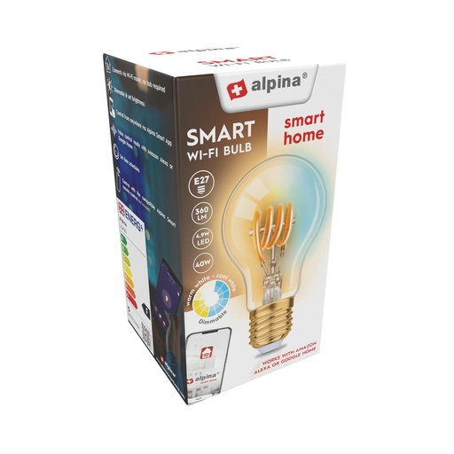 [871125225450] ALPINA Smart Bulb E27 4.9W Warm White Wi-Fi