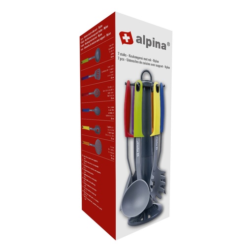 [871125222709] ALPINA Kitchen Utensils with Rack 33.5 cm