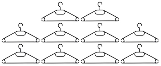 [871125232295] ALPINA Clothes Hangers Open-End Black 40cm - 10 pcs