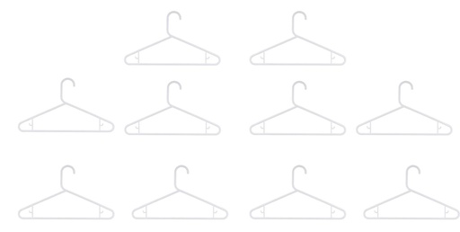[871125232297] ALPINA Clothes Hanger White 39x22cm - 10 pcs
