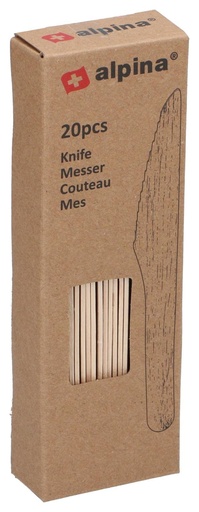 [871125257495] ALPINA Wooden Disposable Knife 16.5cm