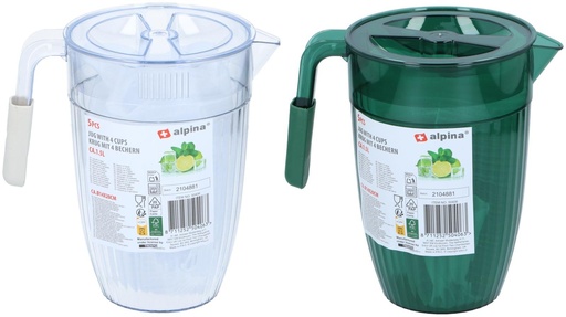 [871125250406] ALPINA Jug with 4 Cups 1.5L