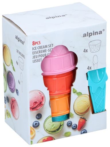 [871125233325] ALPINA Ice Cream Cones and Spoons Set