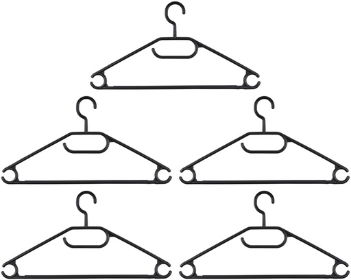 [871125232298] ALPINA Clothes Hanger Open End Black 40cm - 5 pcs