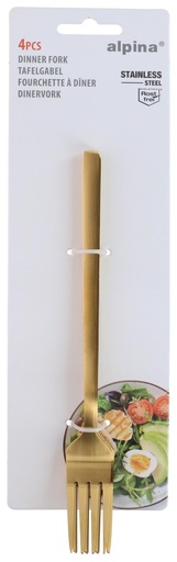 [871125249960] ALPINA Dinner Fork Gold 19.5cm