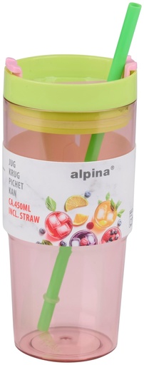 [871125233253] ALPINA Drinking Cup 450ml with Straw