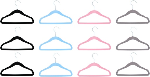 [871125227017] ALPINA Velvet Clothes Hanger Kids 30x21cm - 4as 3 pcs