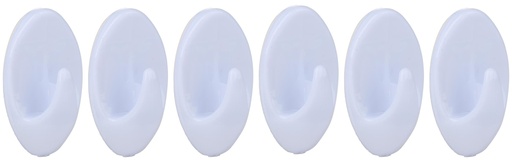 [871125243797] ALPINA Oval Wall Hooks White Self-Adhesive
