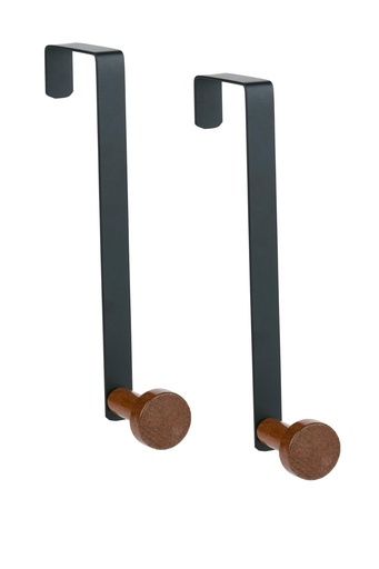 [871125235693] ALPINA Over Door Hook with Wooden Knob 18x10cm