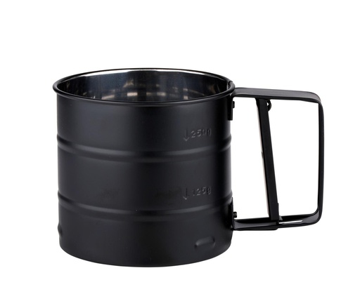 [871125255695] ALPINA Sieve Ø10.3x9.3cm with Sifting Handle Black