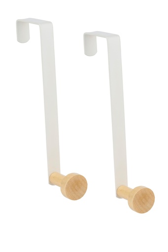 [871125235692] ALPINA Over Door Hook with Wooden Knob 18x10cm