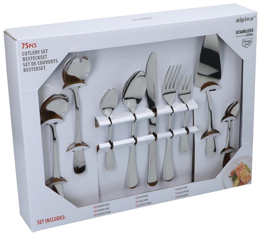 [871125249964] ALPINA Cutlery Set 75 Piece