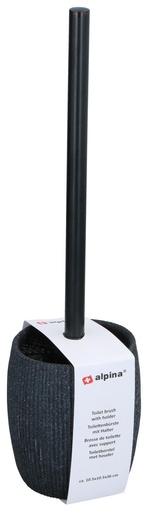 [871125256909] ALPINA Toilet Brush with Holder 9.5x9.5x34.5cm