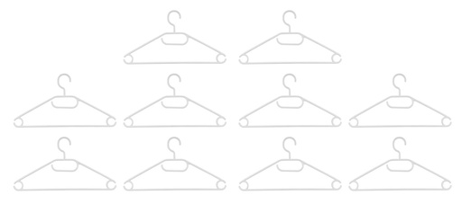 [871125232299] ALPINA Clothes Hangers Open End White 40cm - 5 pcs