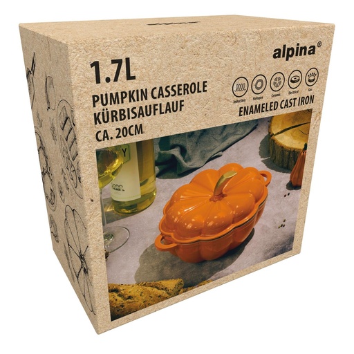 [871125235606] ALPINA Casserole 20cm orange