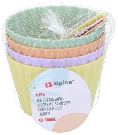 [871125256919] ALPINA Ice Cream Bowl with Spoon D11x6.5cm