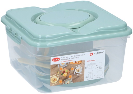 [871125249469] ALPINA Picnic Dinnerware Set 23x23x13cm