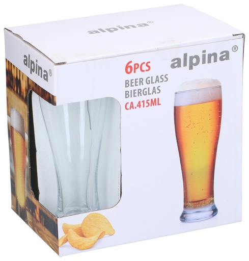 [871125226014] ALPINA Beer Glass 415ml Ø6.7xh20cm