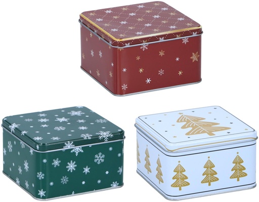 [871125224594] ALPINA Christmas Cookie Storage Tin 12x12x7.6cm