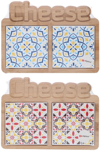 [871125217382] ALPINA Cheese Board 17x23x1cm with Decorative Design