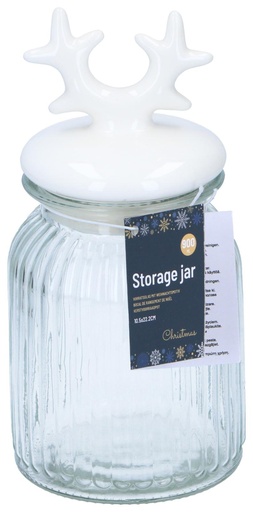 [871125224622] ALPINA Christmas Storage Jar 900ml 10.5x22.2cm