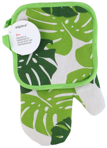 [871125224707] ALPINA Oven Mitt and Pot Holder 18x29cm