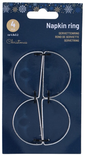 [871125225967] ALPINA Napkin Ring Silver 4.8x3.2x1cm