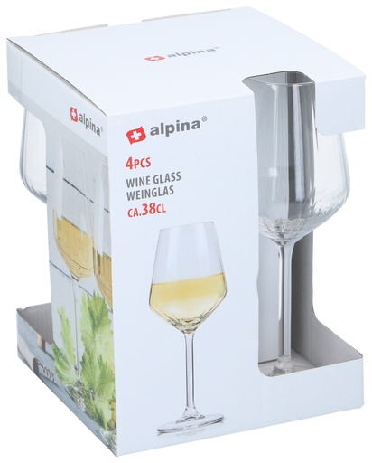 [871125230506] ALPINA Wine Glass 380ml Optiek White