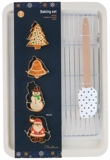 [871125225871] ALPINA Christmas Baking Set White Gold 43x29cm