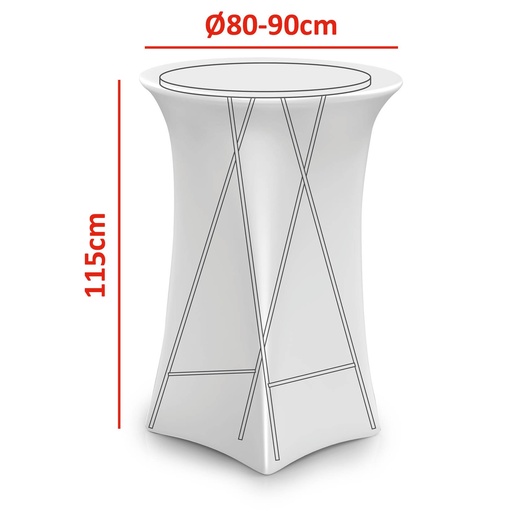 [871125247488] ALPINA Bar Table Cover Ø90cm Black or White