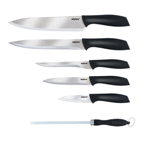 [871125226600] ALPINA Knife and Sharpener with Cutting Board